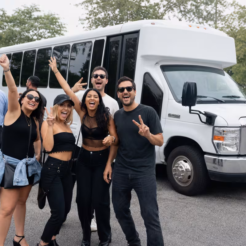 Black Mercedes Sprinter van staged for an Oklahoma City Concert Transportation group