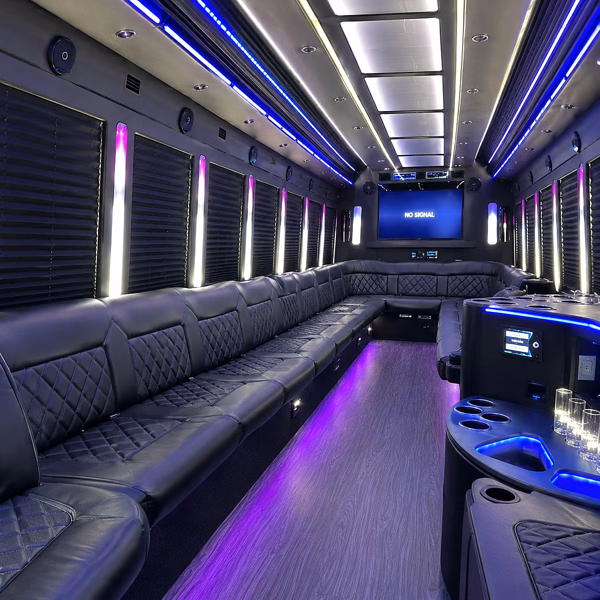 Oklahoma City Prom & Homecoming Transportation party bus interior