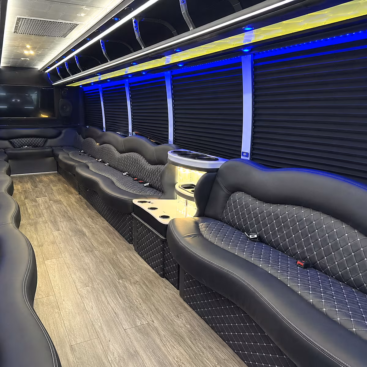 Oklahoma City Sporting Event Transportation party bus interior