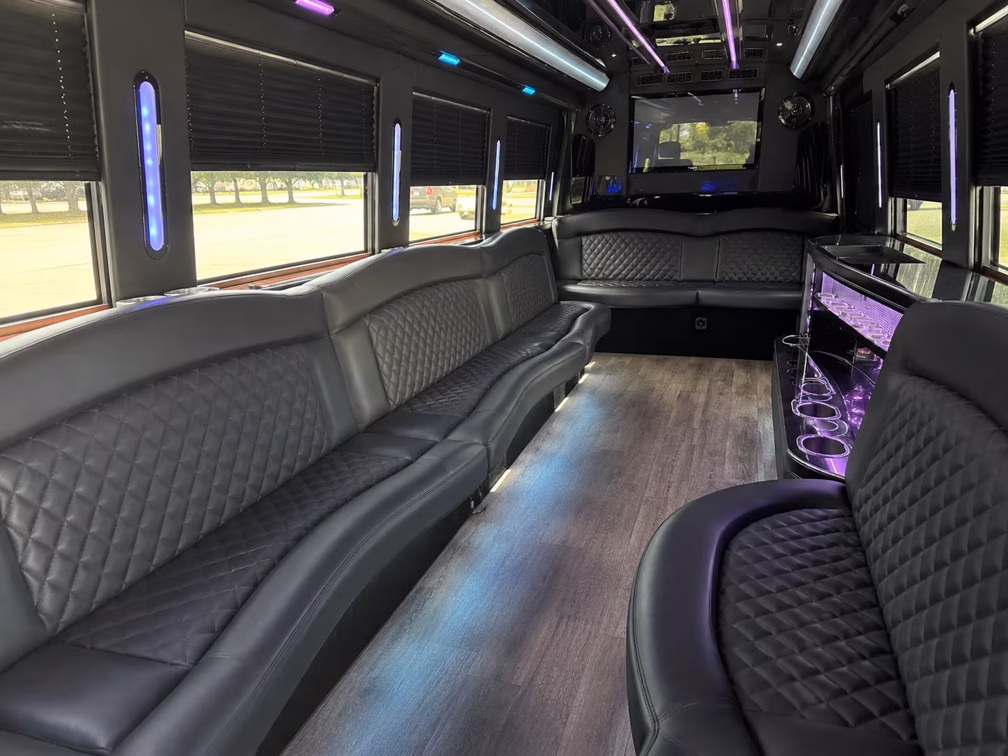 Oklahoma City Sporting Event Transportation party bus interior