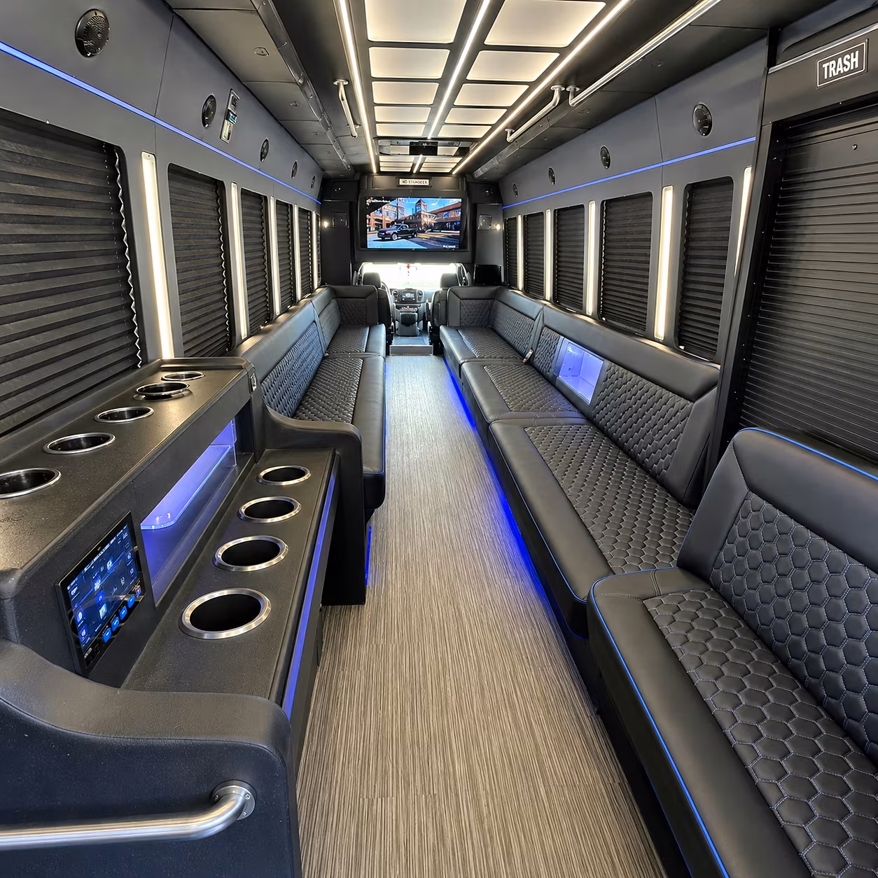 Oklahoma City Wedding Transportation party bus interior