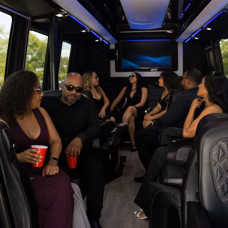 Black Mercedes Sprinter van staged for an Oklahoma City Private Event Transportation group